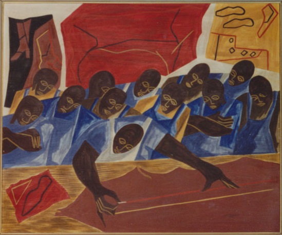'A Class in Shoemaking' painting by Jacob Lawrence
