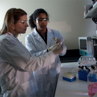 Women working in lab