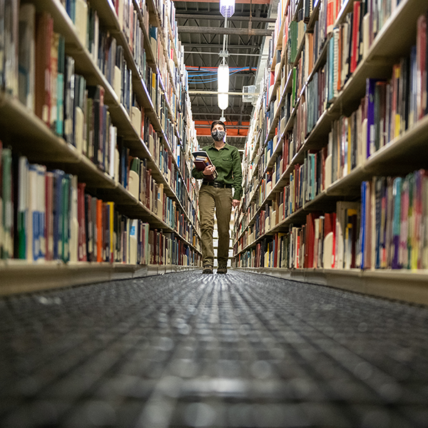 Image of library stacks.