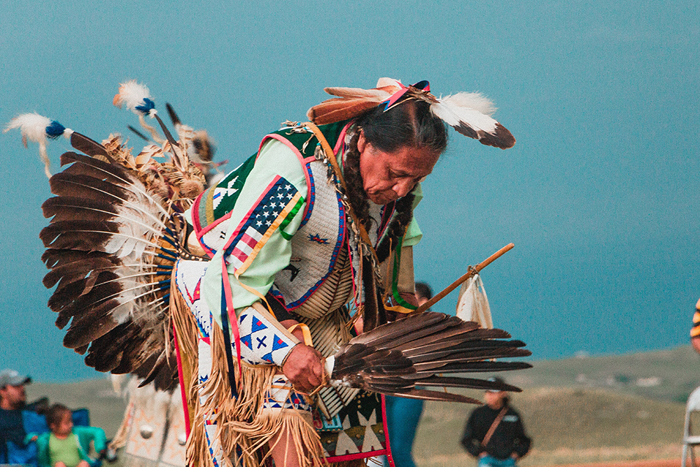 Image of Lakota Native American man at pow wow