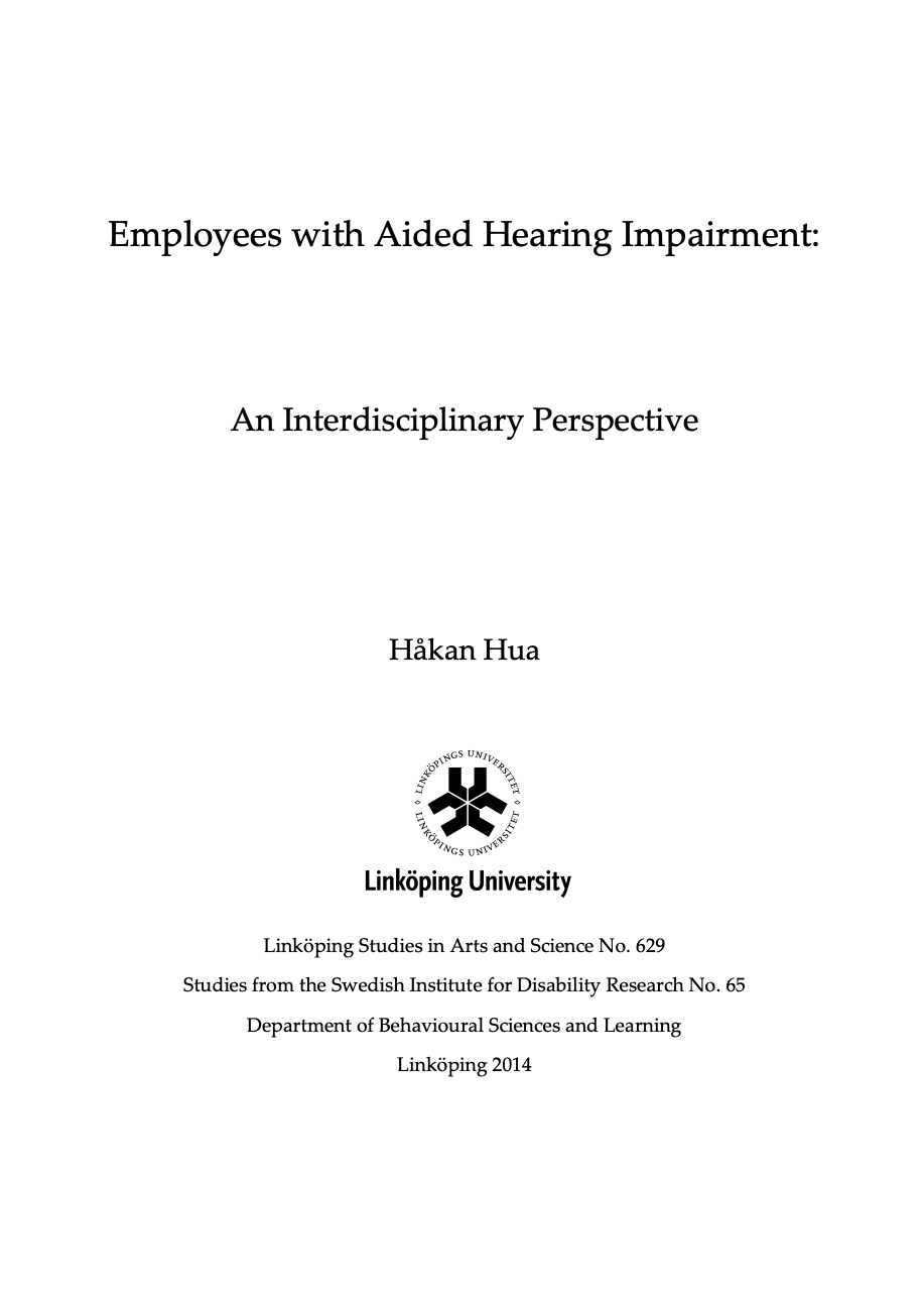 Employees with Aided Hearing Impairment