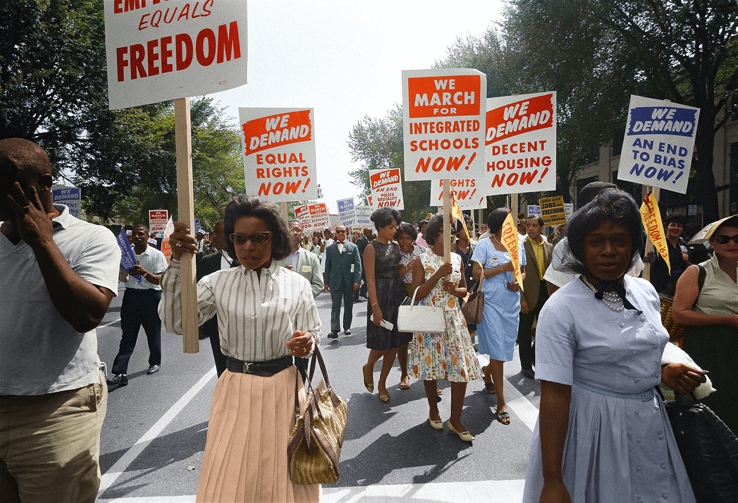 "Civil rights march on Washington, D.C. / [WKL]." Original black and white negative by Warren K. Leffler. Taken August 28th, 1963, Washington D.C, United States (@libraryofcongress). Colorized by Jordan J. Lloyd. Library of Congress Prints and Photographs Division Washington, D.C. 20540 USA 