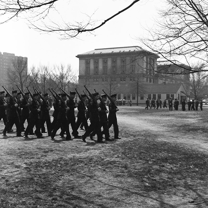 ROTC drill on the Cut. (c.1950s)