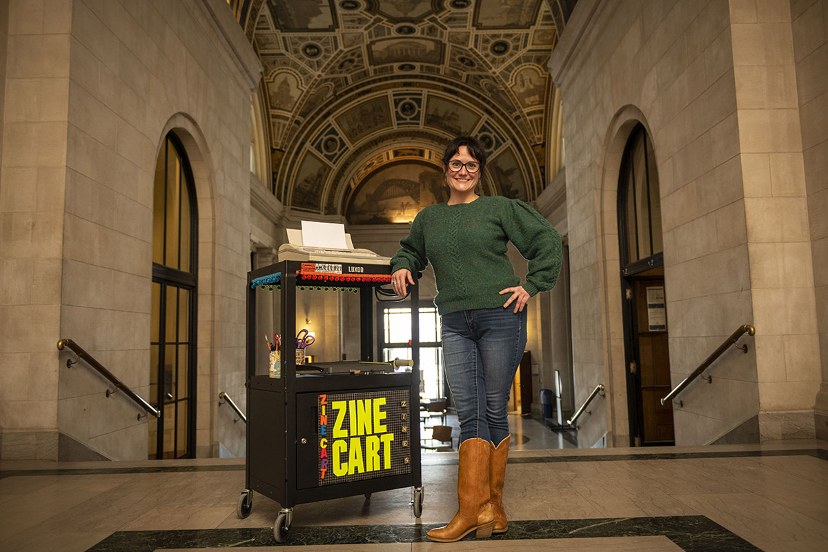Jill Chisnell and the Zine Cart