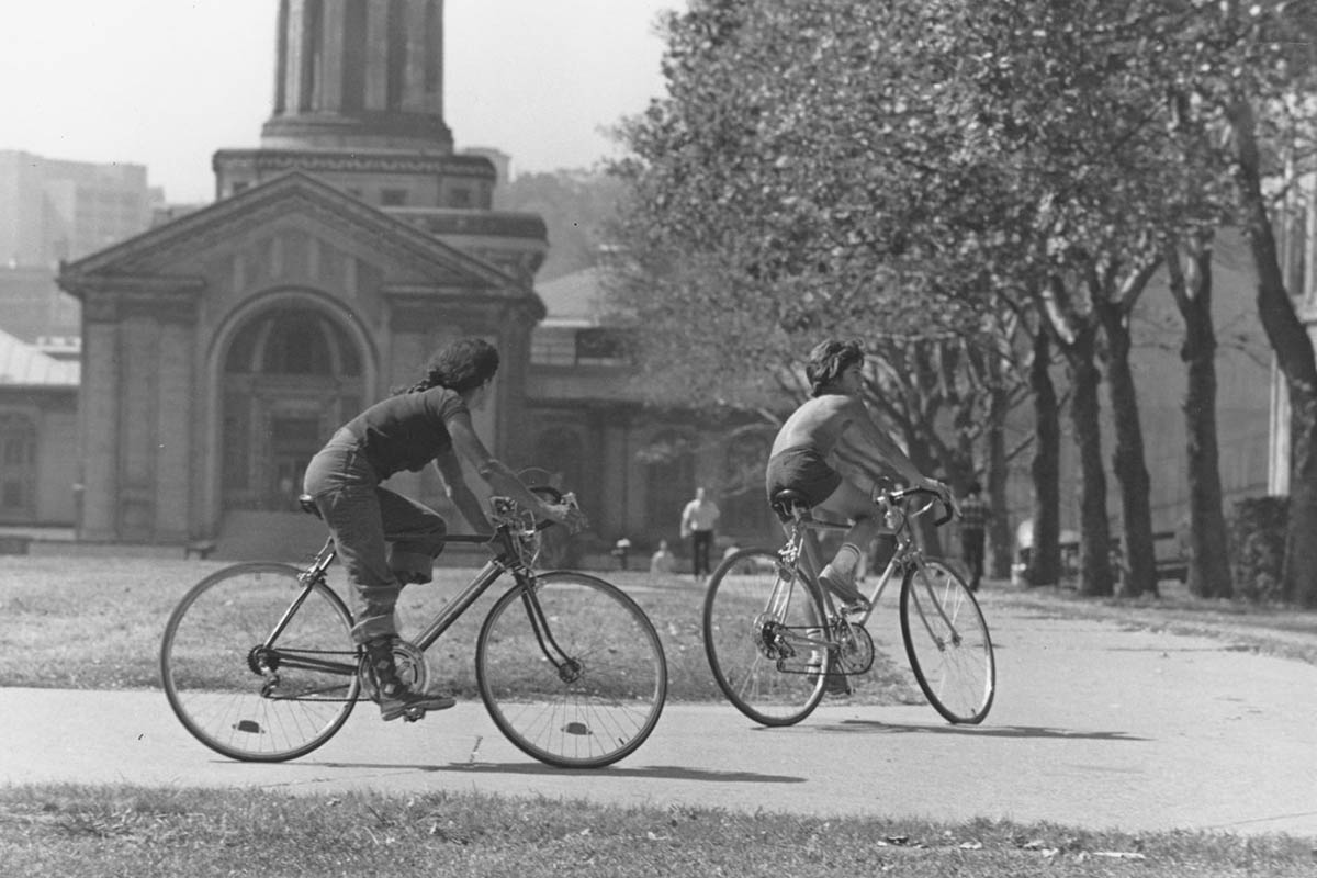 CMU students on bikes