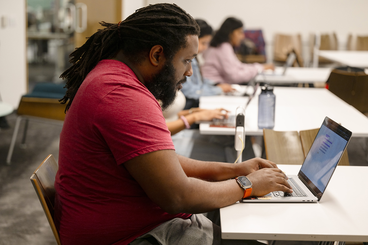 student using Redivis on a laptop