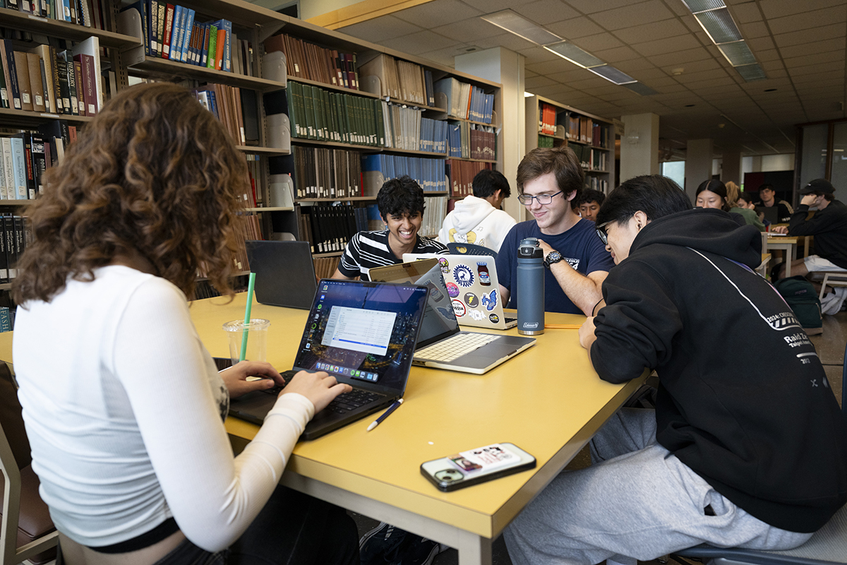 CMU students on laptops