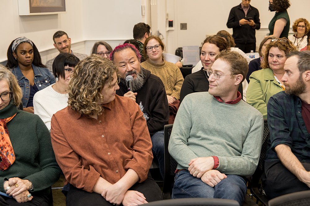 Members of the audience had a chance to ask questions during a Q&A, prompting Rogers to discuss how to engage underrepresented groups and opportunities for partnerships between CLP and local bookstores.