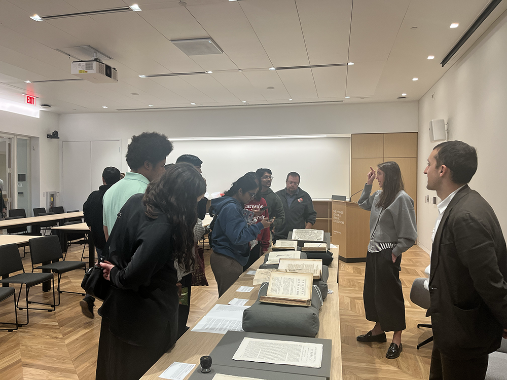 After Apt concluded his talk, attendees had one more chance to explore items from Special Collections with Lemley and Special Collections Coordinator Catherine Blauvelt.