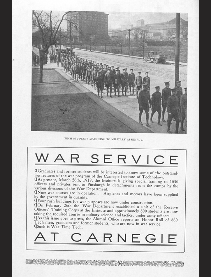 Carnegie Alumnus Vol. 4 No. 31918. World War I Records Carnegie Mellon University Archives.