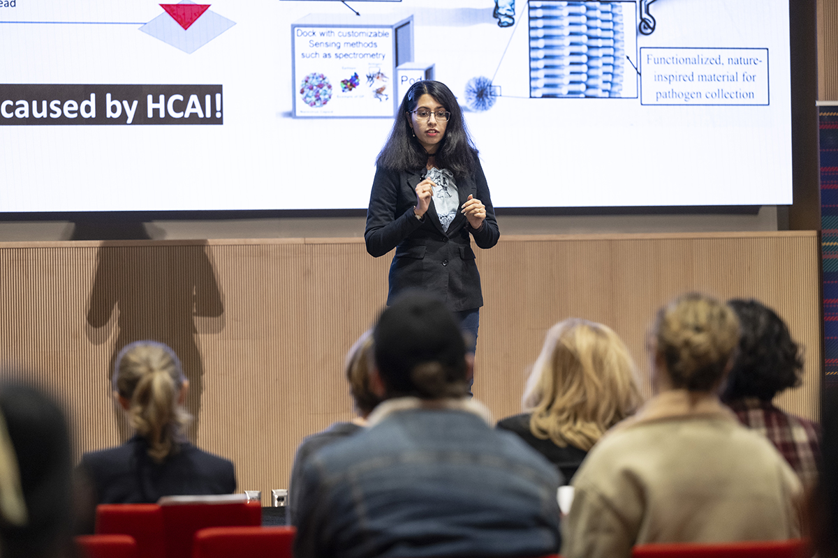 Sampada Acharya presenting her thesis.