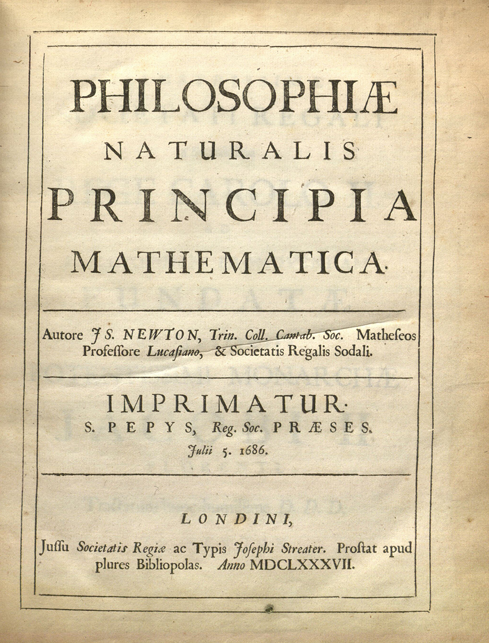 A first edition copy of Isaac Newton's Principia Mathematica (1687) in the Posner Memorial Collection.