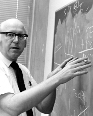 Vintage image of professor Newell.