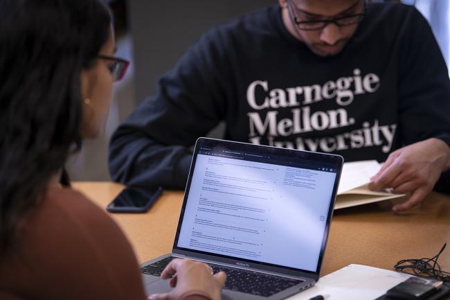 CMU students using laptop